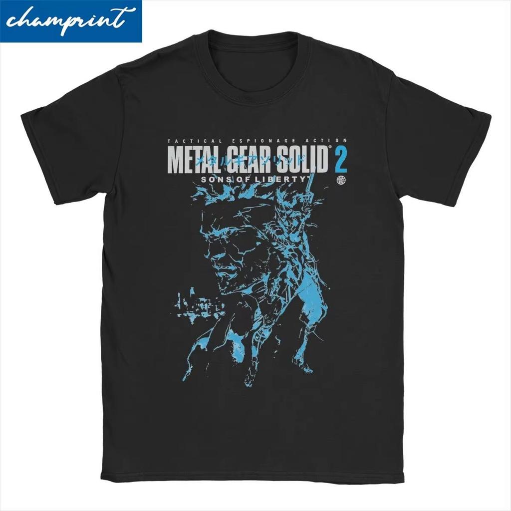 Мужская и женская футболка MGS1 Solid Snake Game, хлопковые топы Metal Gear, забавные футболки с коротким рукавом и круглым вырезом, классические футболки