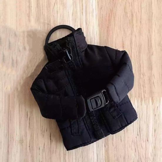 Mini Down Jacket Keychain Fabric Zippered Key Chain Cool Funny Key Jacket