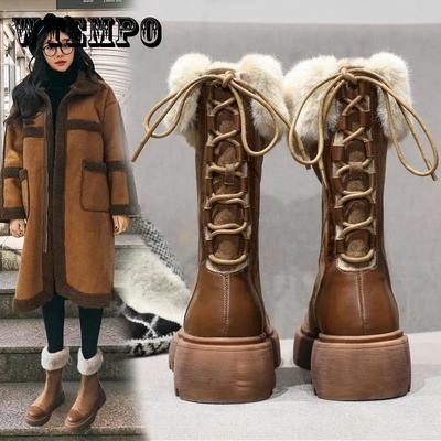 Зимние женские полусапоги, зимняя обувь из плотного флиса и хлопка, зимние короткие сапоги средней длины на толстой подошве