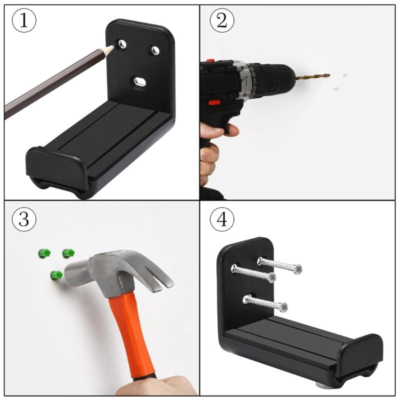 1 Set Speaker Wall Mount for Soundbars, Extendable Depth Sound Bar Bracket Secure Load-bearing Up to 44Ibs Black