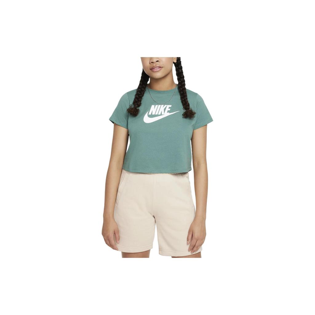 Nike Футболка спортивная с буквенным логотипом, круглым вырезом, повседневная, с коротким рукавом, детская, цвет прибрежный-синий DA6925-361