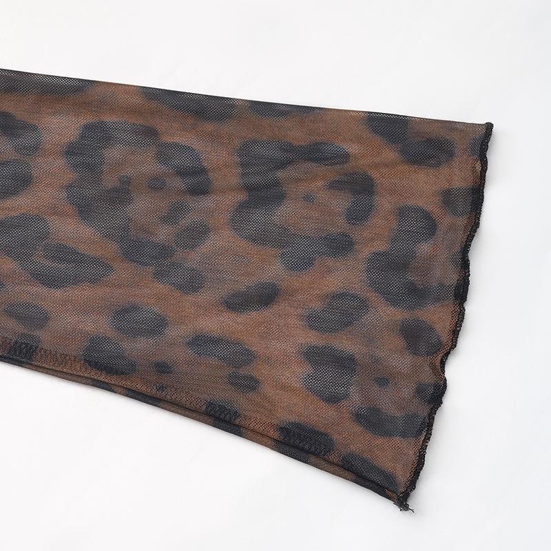 YYFS Женские модные повседневные боди с леопардовым принтом весна-осень с длинным рукавом и V-образным вырезом