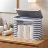 Folding Toilet Paper Holder Clear Window Striped Fabric Storage Basket  Bathroom Accessories