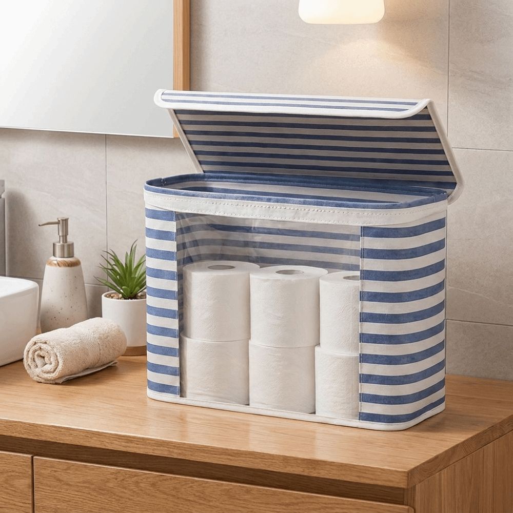Clear Window Toilet Paper Holder Folding Bathroom Tissue Box Bathroom Accessories