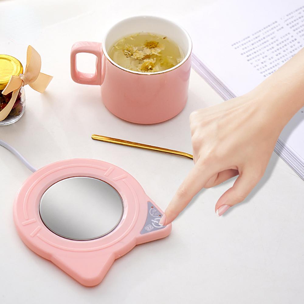1 Pcs Cute Portable Thermos Cup Gadgets Home Thermos Cup Heater Smart Heating Coaster HMM