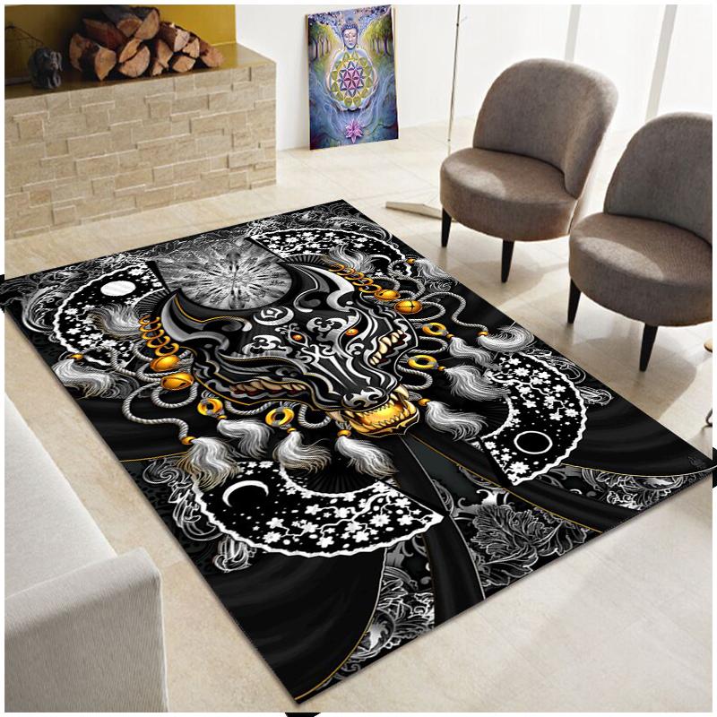 Ужасающий череп смерти, большой ковер сатаны, семейная гостиная, спальня, диван, игровая комната, украшение дверного коврикаНескользящий напольный коврик