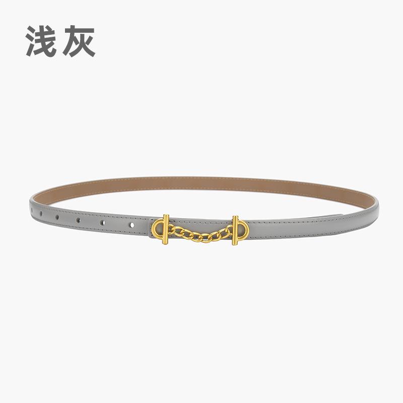 Retro Chain Smooth Buckle Belt For Women, Simple Style Jeans Belt For Women