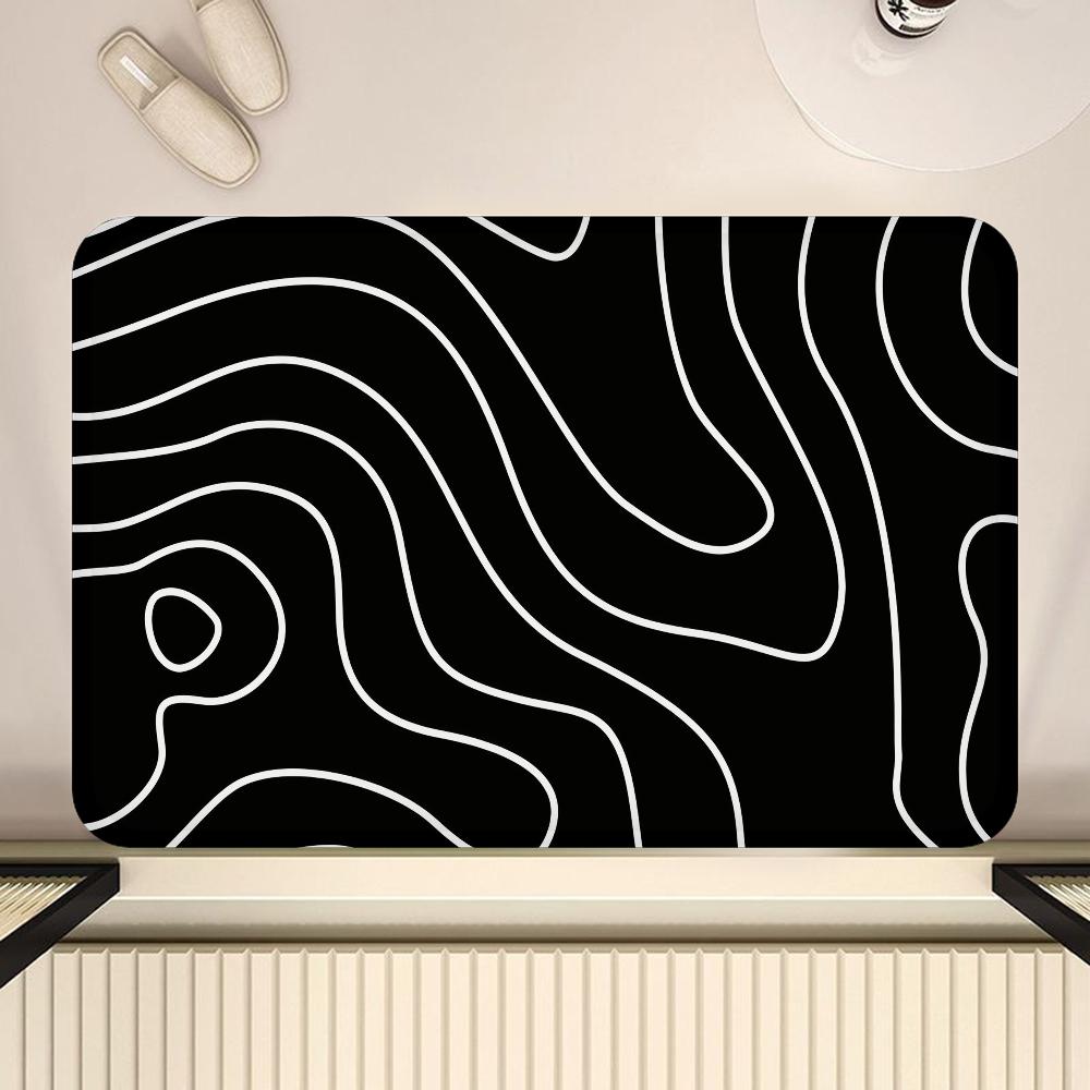 Zebra-stripe Floor Mat Bathroom Mat Kids Room Bedroom Decoration Balcony Anti-Slip Doormat Living Room Bedside Area Rugs
