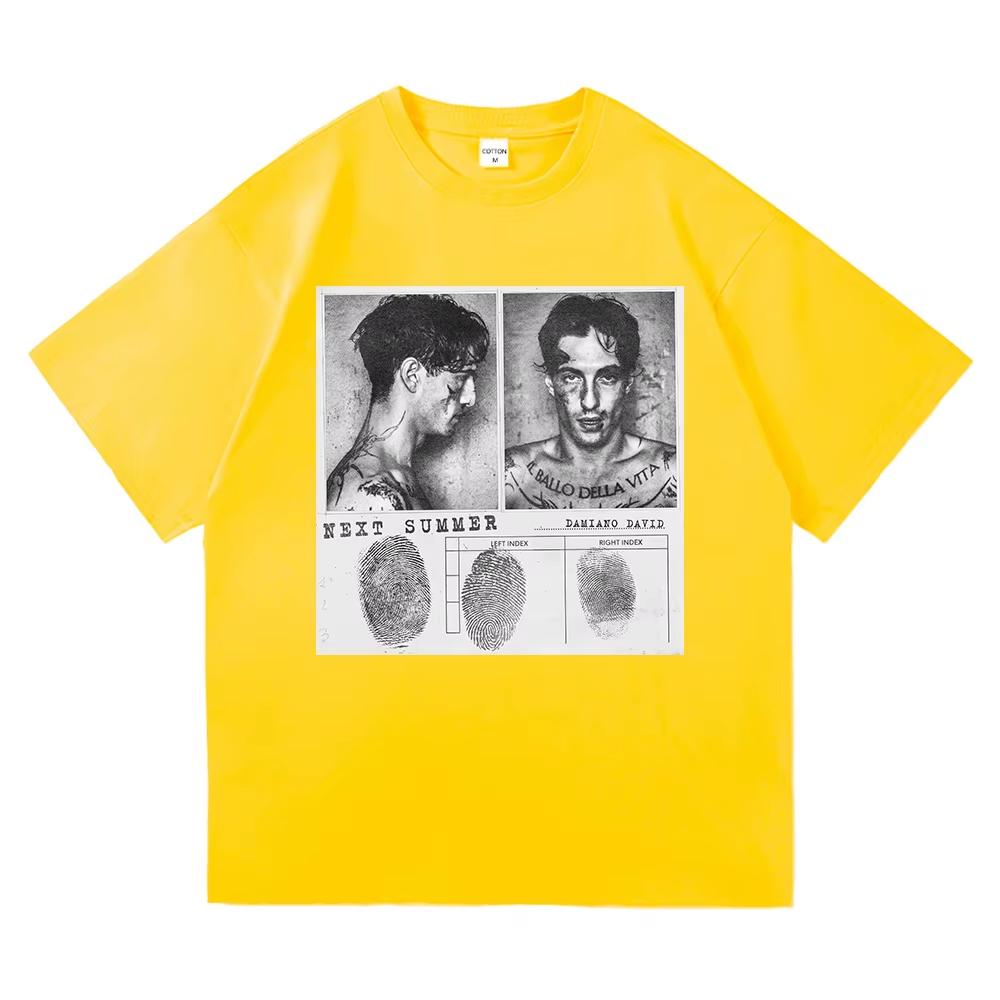 Damiano David Il Ballo Della Vita Tattootshirt Funny Little Fears UnisexUnisex Clothing Next Summer Clothes Cotton Tshirts Gifts