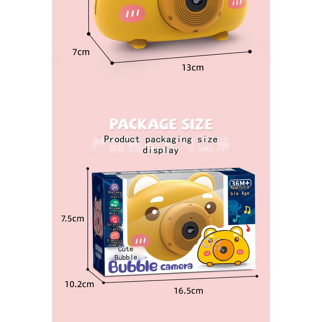CUTEPIG Kids Bubble Camera Toy with Gattling Bubble Gun, Bubble Show Machine