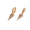 1 Pair Fashion Geometric Shapes Zirconia Dangle Earrings for Women Golden Earring Jewelry Wedding Party Accessories