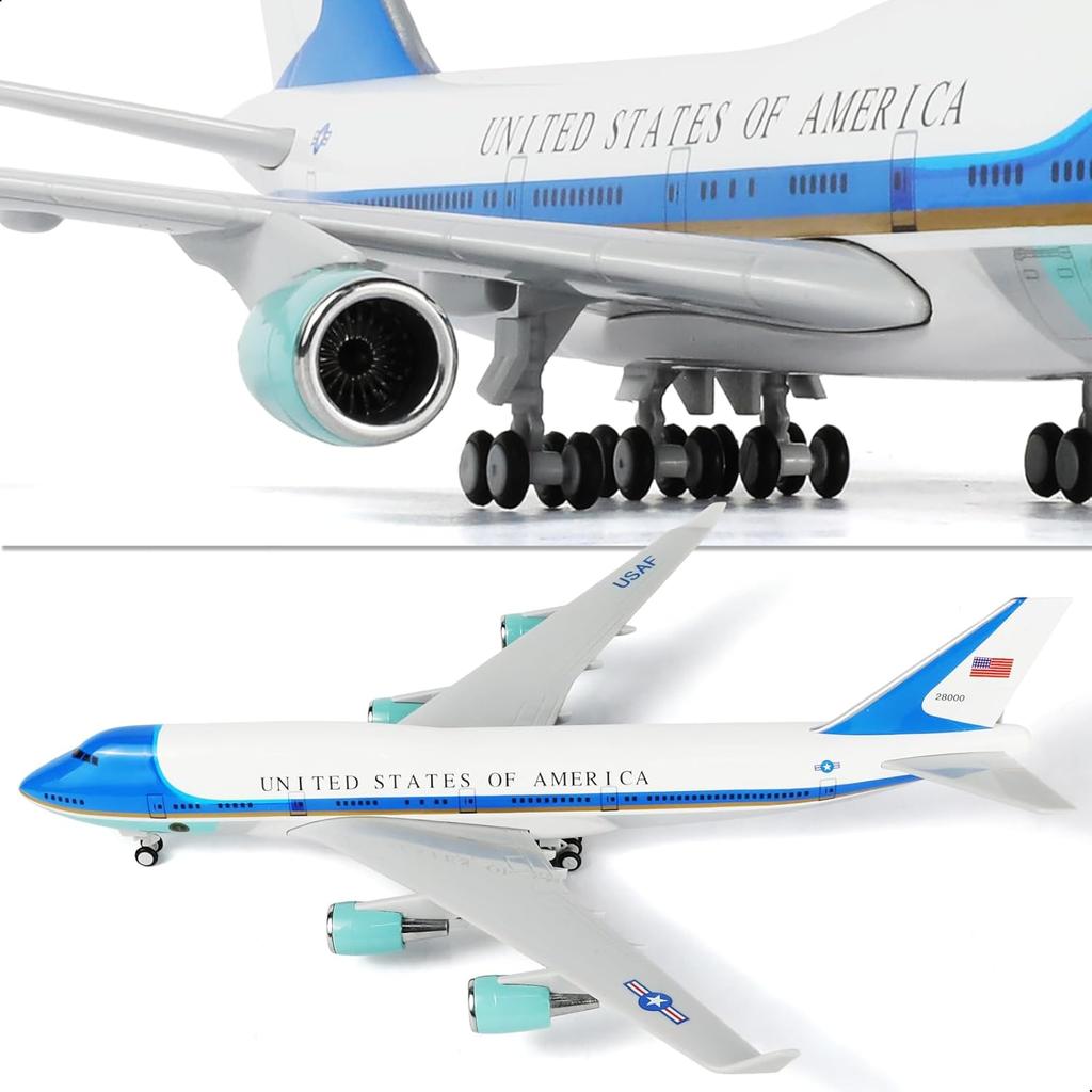 1/240 Air Force One B747 Литая смоляная модель самолета в наборе со стойкой для демонстрации и колесами для взрослых, авиационный подарок или декорация