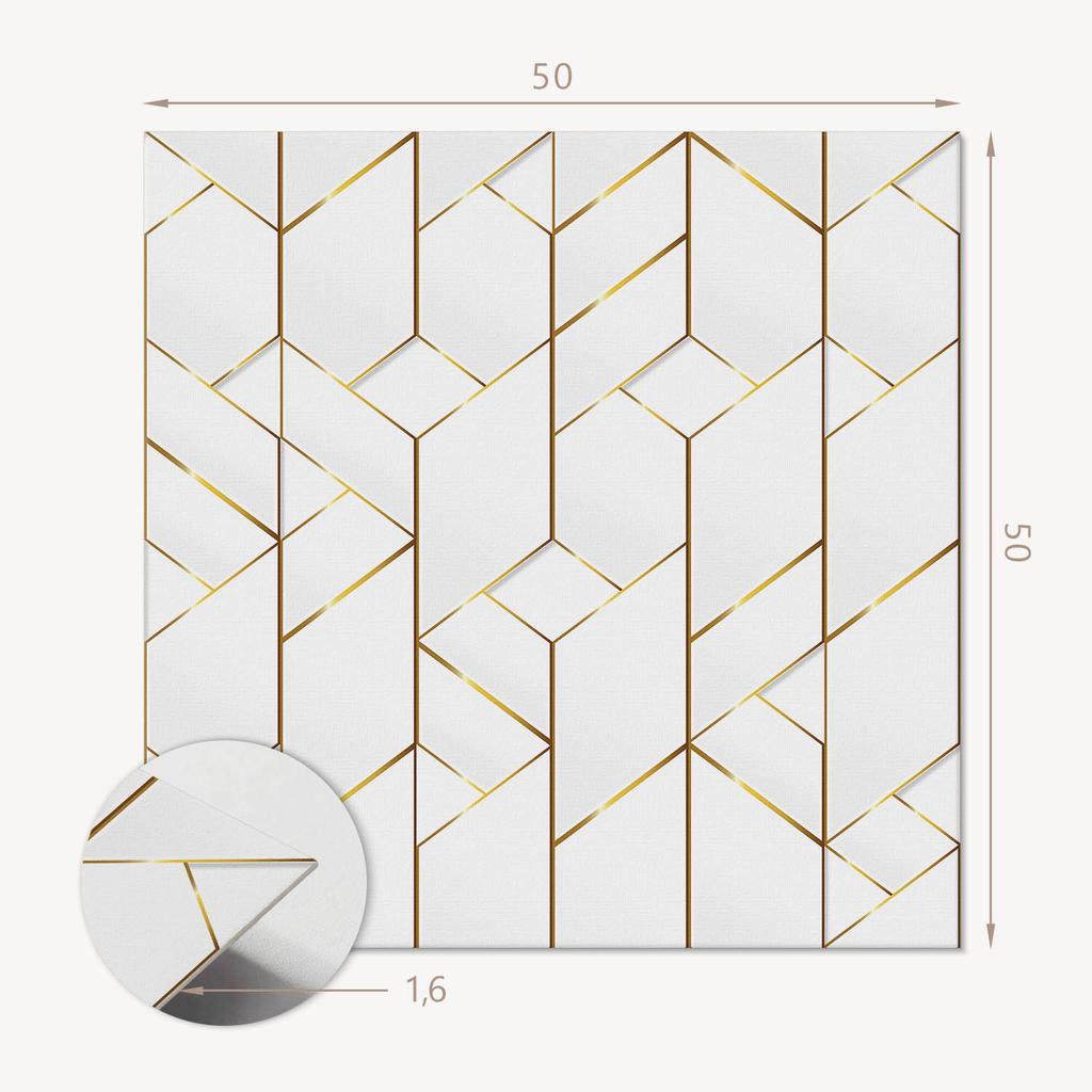 Kafelki Winylowe Samoprzylepne Idealne Do Wnętrz Nowoczesnych Geometryczny Wzór Linii 4X50X50 Cm