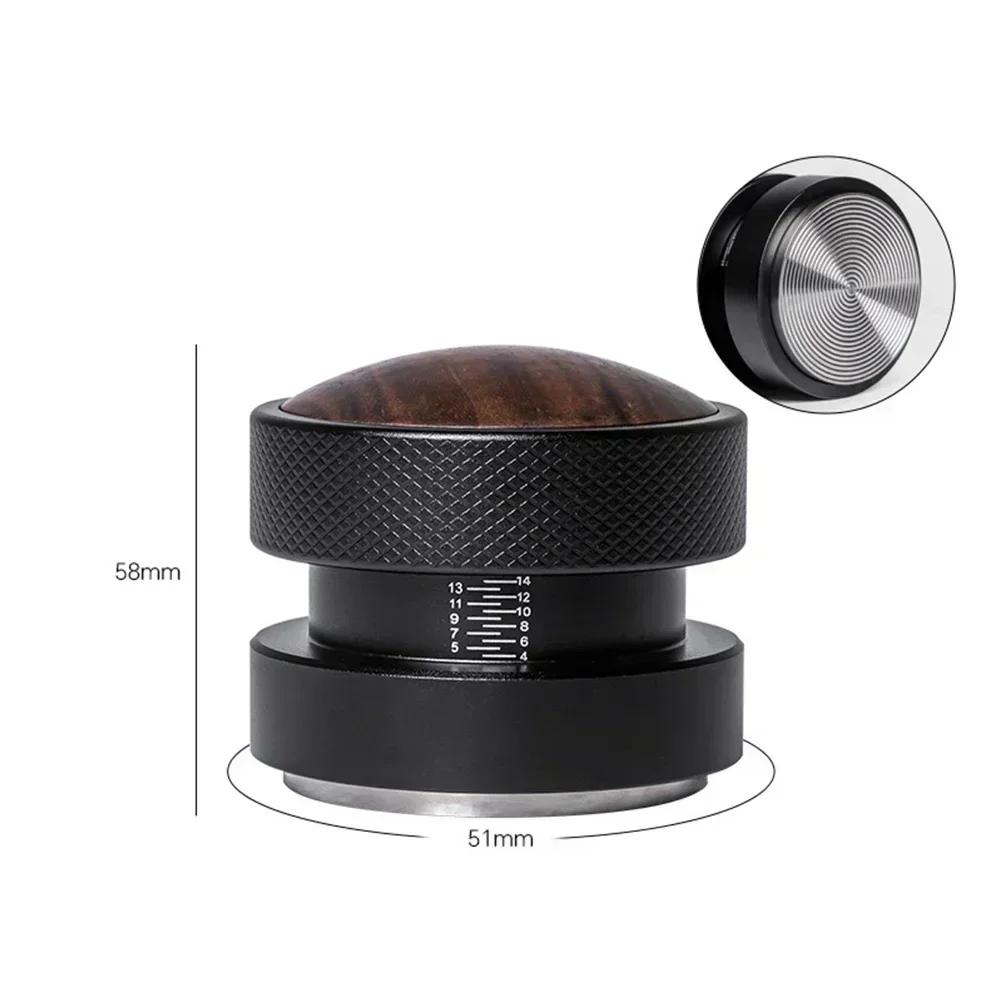 51mm 53mm 58mm Espresso Coffee Tamper Stainless Steel Flat Base Balanced Fixed Force Coffee Tamper Coffee Grinder Accessory