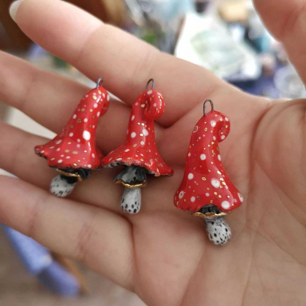 Новое поступление, натуральный кулон с изображением животных и грибов, DIY, 18-каратное золото, масляная живопись с сохранением цвета