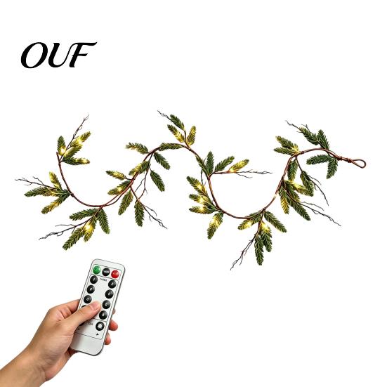 Wall Hanging Ivy Vine Christmas Artificial Pine Garland, Real Touch Norfolk Faux Greenery Winter Table Centerpiece Cypress Garland for Mantel