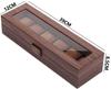 Reodoeer Wood Grain PU Watch Storage Case Watch Storage Box Collection Case for 6 Watches