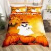 Thanksgiving Day Pumpkin King Queen Bedding Set Kids Cartoon Autumn Duvet Cover Fall Leaf Comforter Cover Polyester Quilt Cover