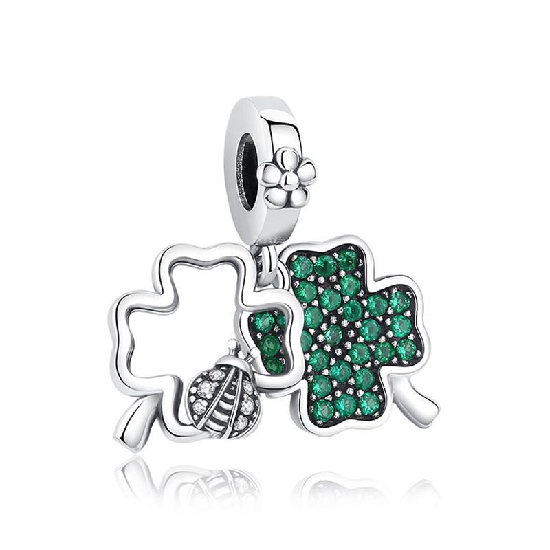Original Charms Butterfly Firefly Lucky Clover Beads Fit Pan Brand Bracelets Necklaces Diy Jewelry for Women