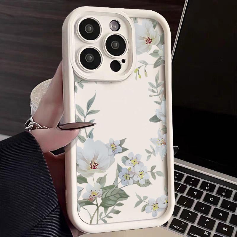Для iPhone 16 Pro 15 14 13 Pro Max 12 11 Xr Xs X 8 7 противоударный мягкий чехол для защиты линз из ТПУ с цветами