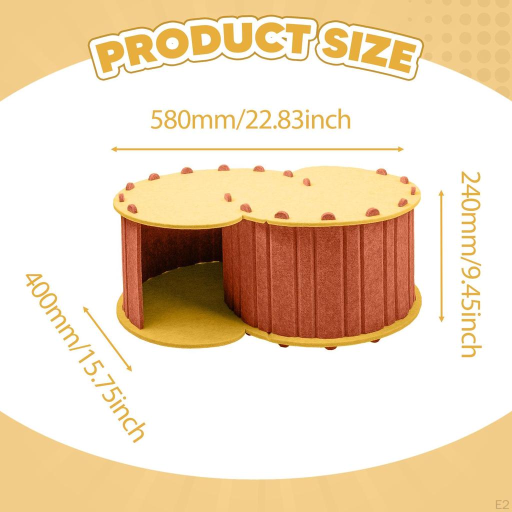 Cat Play Tunnel Bed Cave Indoor Universal Removable Cover Easy to Clean All Season for 2 Cats