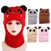 Cashmere Inside Woolen Full Face Cover Kids Caps Winter Fleece Hats Kids Bonnet Cartoon Panda Hats