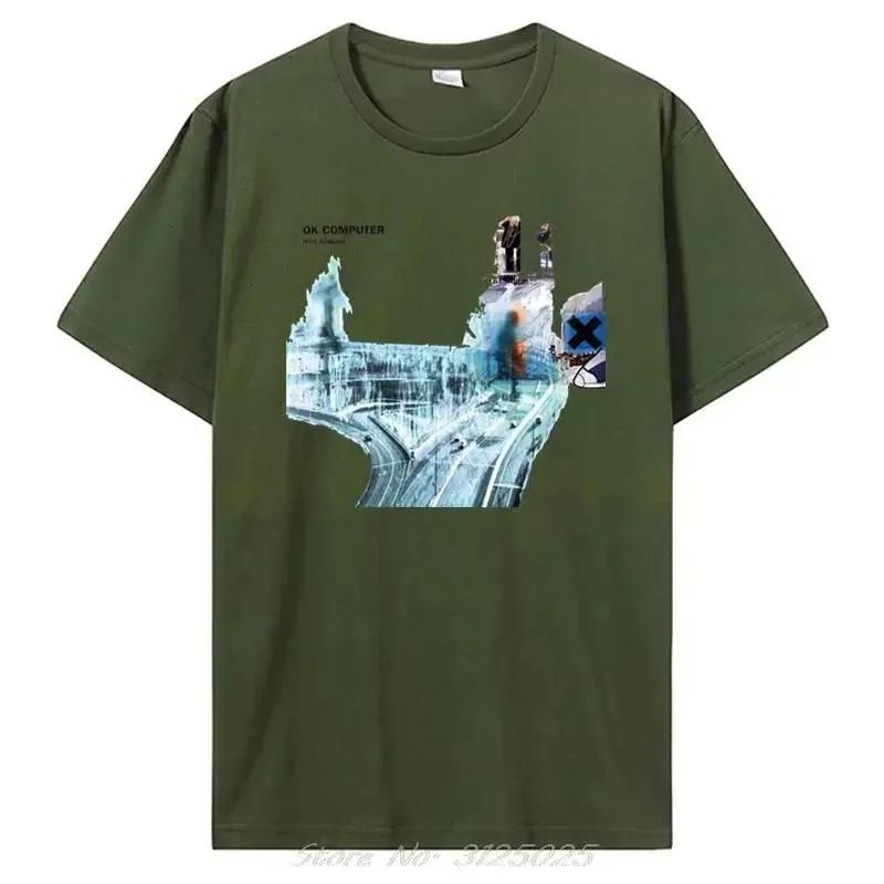 Футболка Radiohead Ok Computer с виниловым постером на CD и Lp в цветах радуги Thom Yorke Kid A Casual Printed Quality New Brand Футболка