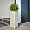 White Triangular Planter 40 x 34.5 x 75 cm Steel