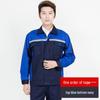 Men's Long Sleeve Reflective Workwear Set - Wear-Resistant for Auto Repair and Engineering, Spring/Autumn.