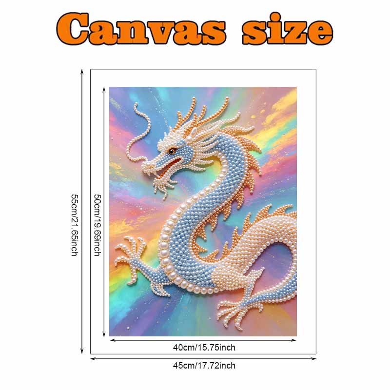 Pearl Painting 5D DIY Pearl Gemstone Art Chinese Dragon Diamond Painting Kit for Adults/Beginners Gift Ideas Home Decor Wall Art Craft