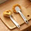 Pot Brush Ergonomic Long Handle Coconut Palm Bristles Cleaning Brush Multifunctional Kitchen Cleaning Tool