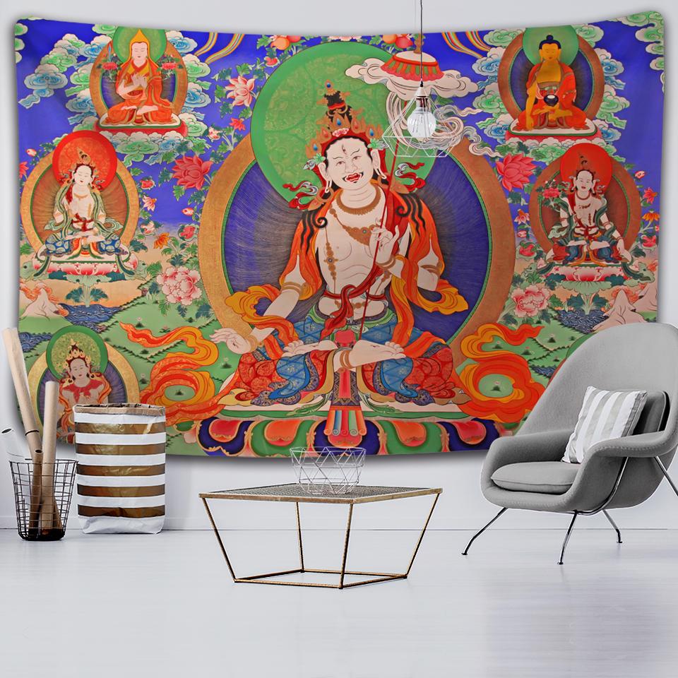Индийская статуя Будды, древний буддийский гобелен, гостиная, спальня, настенная медитация, психоделическая йога, настенный подвес в богемном стиле