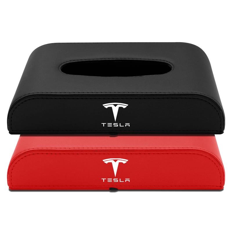 1pcs Car Tissue Box Holder Armrest Box Storage Case Auto Accessories For Tesla Model S Model X Model Y Cybertruck Model 3 Model Y