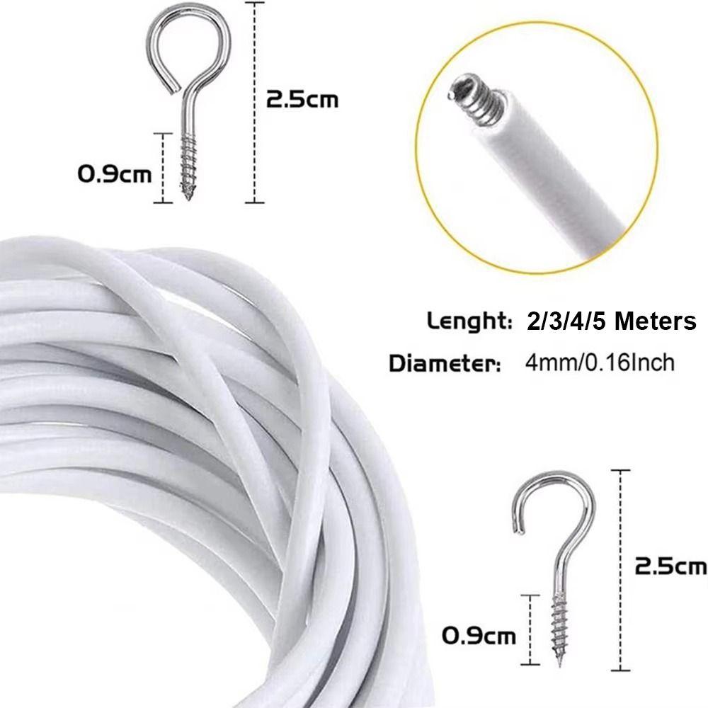 1Set PVC Steel Curtain Spring Rope 2/3/4/5 Meters Curtain Track Wire Durable Wall Hanging Line