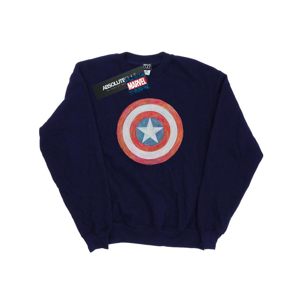 Marvel Mens Captain America Sketched Shield Sweatshirt