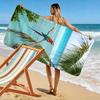 Colorful Parrot and Tropical Beach Scene Beach towel quick-drying for travel outdoor sports jogging beach and swimming