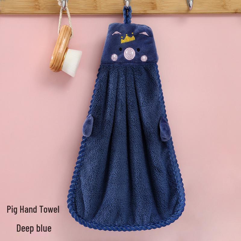 Милое Гусь Коралловый Флис Подвесное Полотенце для Рук - Мультяшное Впитывающее Кухонное Полотенце