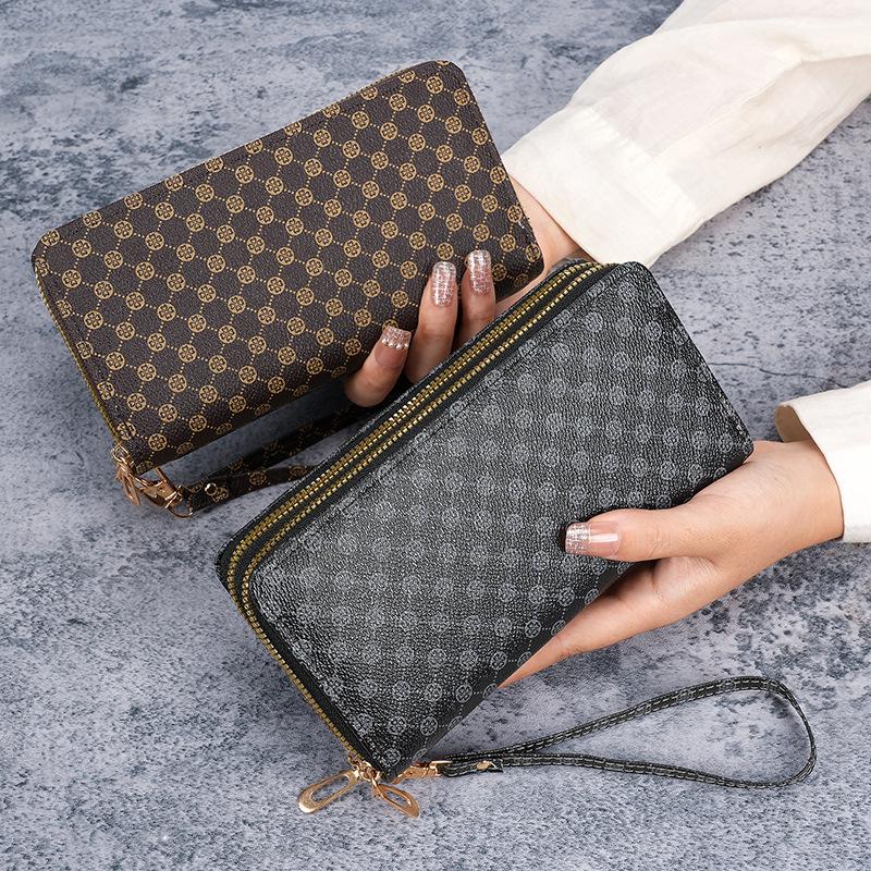 Women's Floral Fabric Wallet & Phone Clutch: Multi-functional Card Holder, Coin Purse, Money Clip with Zipper.