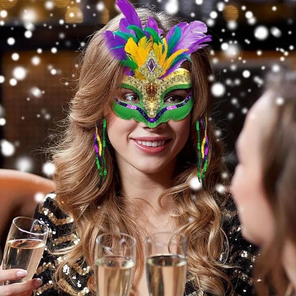 Party Supplies Carnival Mask Makeup Venice Masquerade Masks Queen Peacock Feather Mask Women