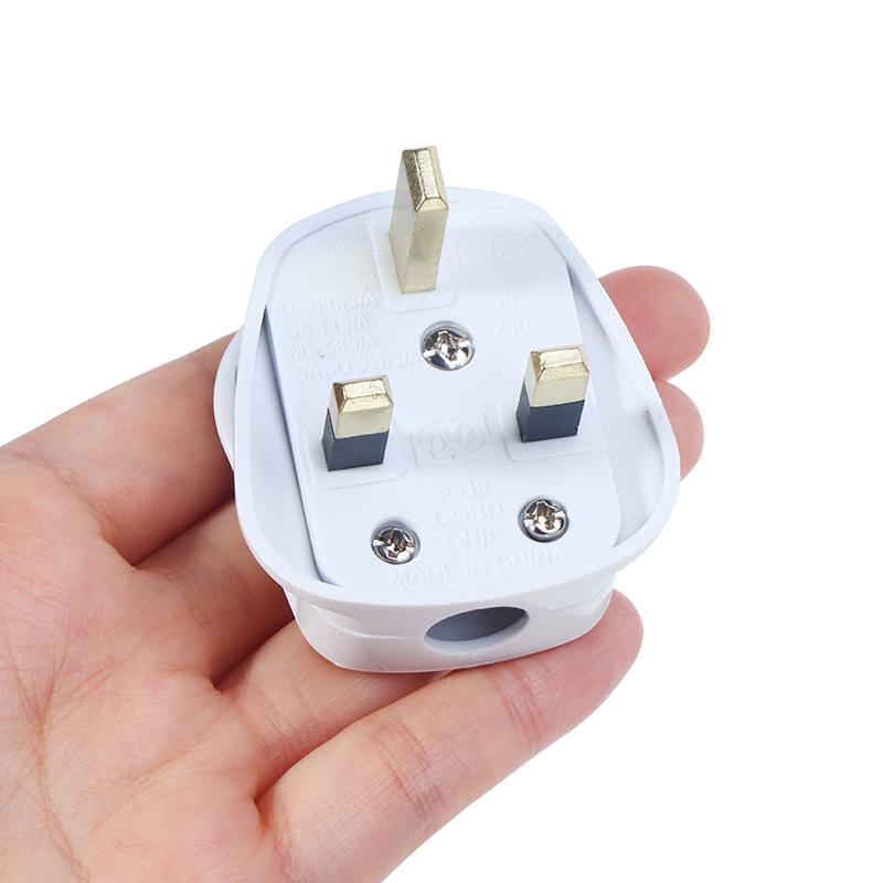 Англия Съемная вилка питания Белый Черный 3-контактный штекер питания Великобритании 13A Сборка прибора Шнур питания Предохранитель Разъем электропроводки