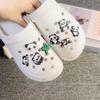 8PCS Fashion Shoe Charms for Clogs Set Accessories Hole Shoe Buckle Cute Panda Bamboo Leaf DIY Shoes Decorations