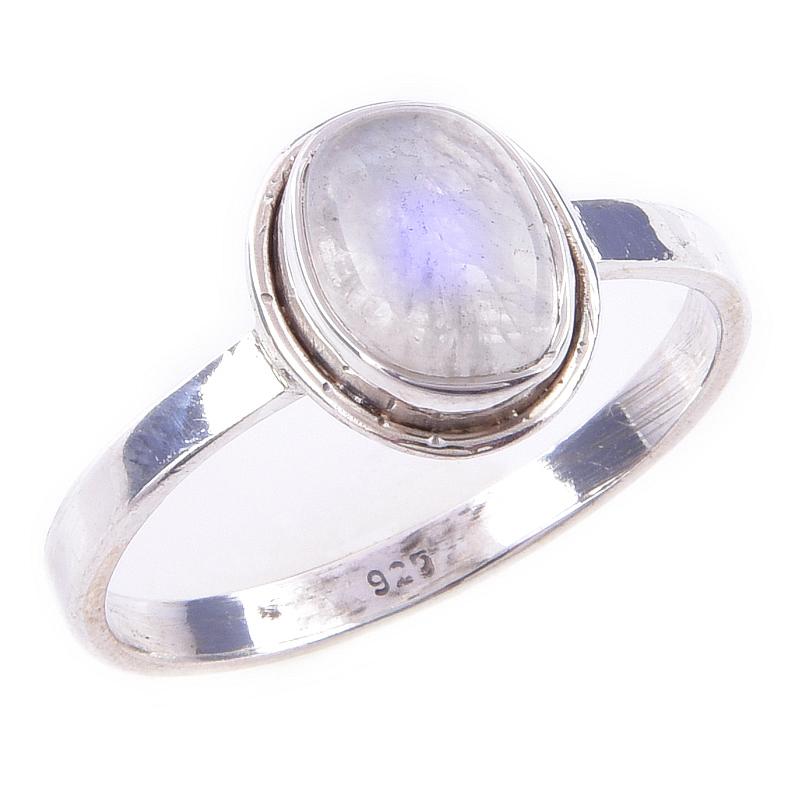Натуральный Радужный Лунный Камень Драгоценный Камень Ручной Работы Серебро 925 пробы Кольцо S.10 r5h62