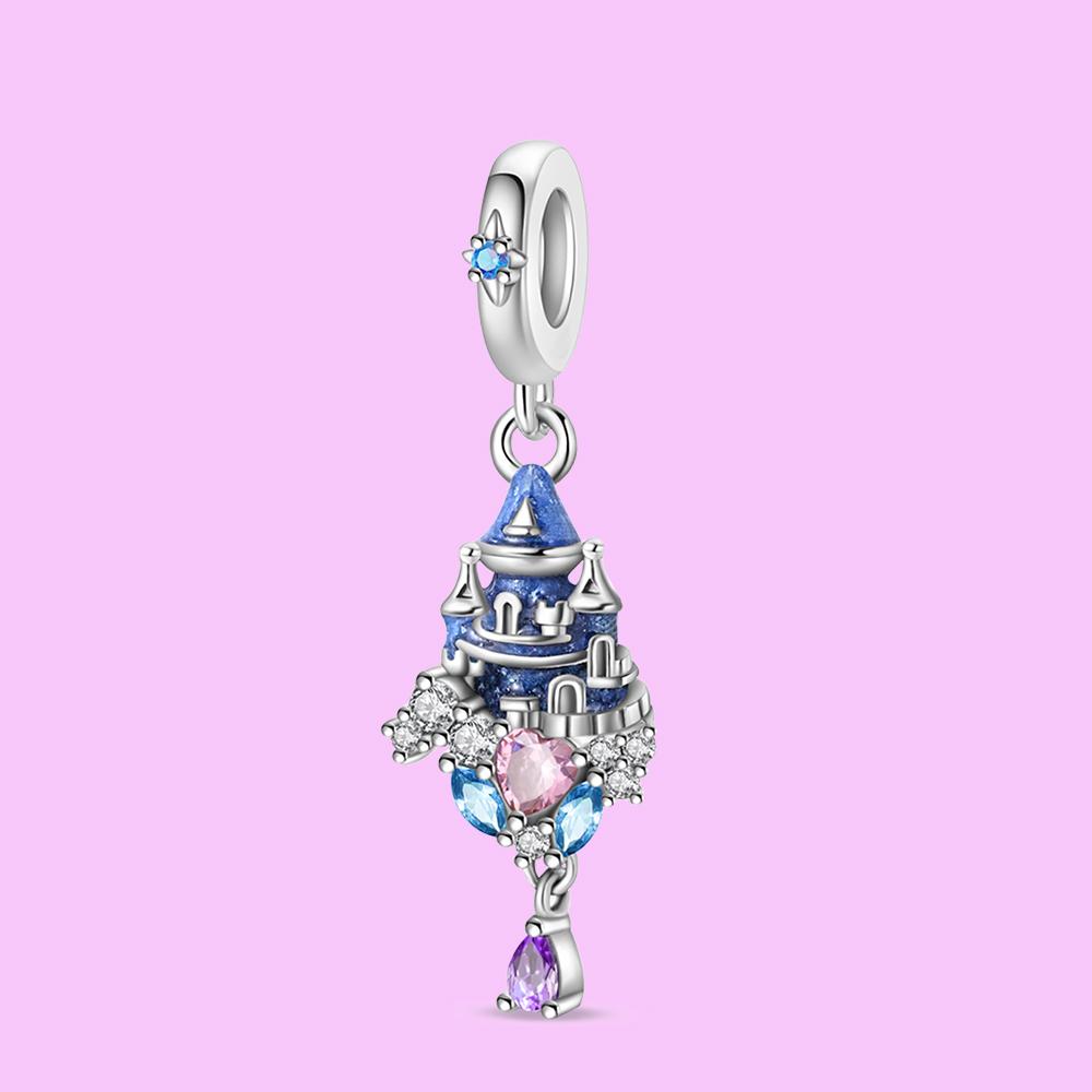 Подвеска Шарм Бусина Медь Кристалл Замок Подвеска Бусины Подходят для Оригинального Браслета для Изготовления Ювелирных Изделий Подарок на День Святого Валентина