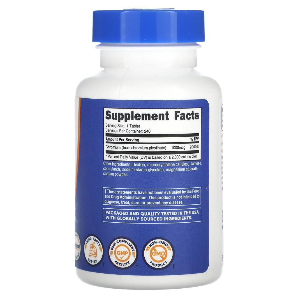 Chromium Picolinate, 1,000Mcg, 240 Tablets
