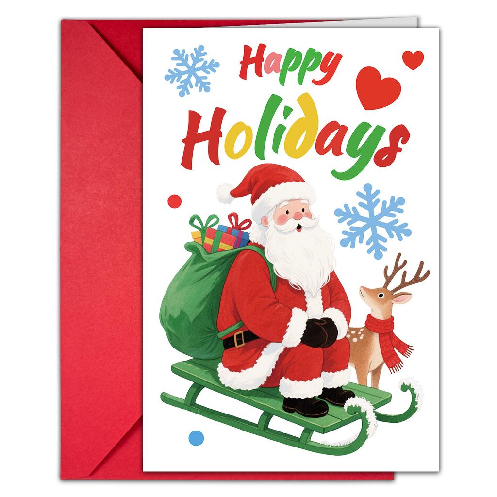 10 Cartoon Christmas Greeting Card Envelopes Set With A Variety Of Creative Christmas Greeting Cards