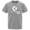 Loose Men T-shirts Summer Commodore 64 Print T Shirt C64 SID Amiga Retro Cool Design Street Short Sleeve Top Tee Cotton Clothing