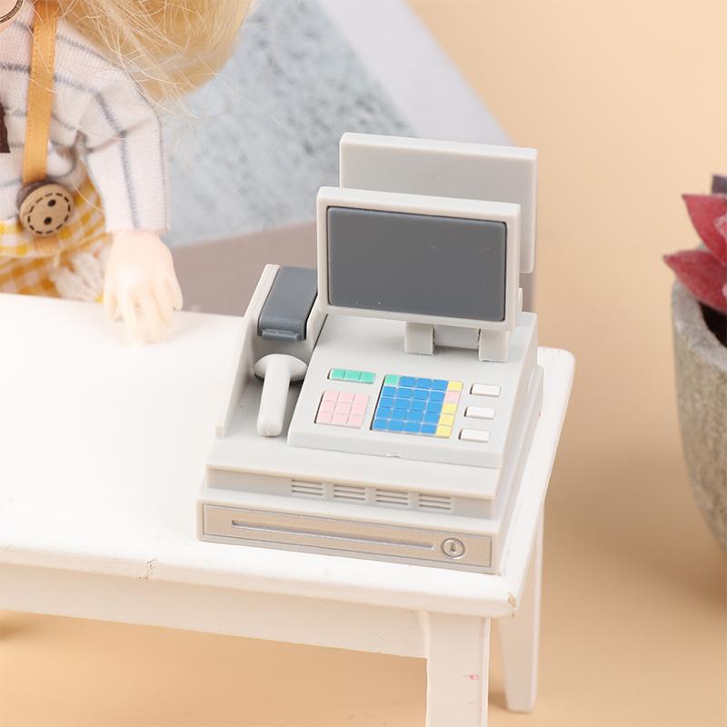 1Set Doll House Scene Decoration Supermarket Store Card Machine Scanner Model Toy