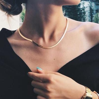 Лезвие-цепочка, колье, женское сексуальное ожерелье, плоская цепочка в виде змеи, подарок