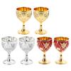 2 Pcs Wine Glass Exquisite 3D Relief Rose Flower Pattern Decorative Vintage Wineglass