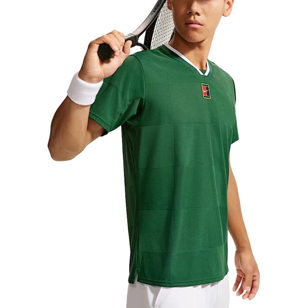 Nike Мужская теннисная футболка Court Slam Dri Fit Advanced с быстрым высыханием, дышащая, вязаная, топ IB1015-341